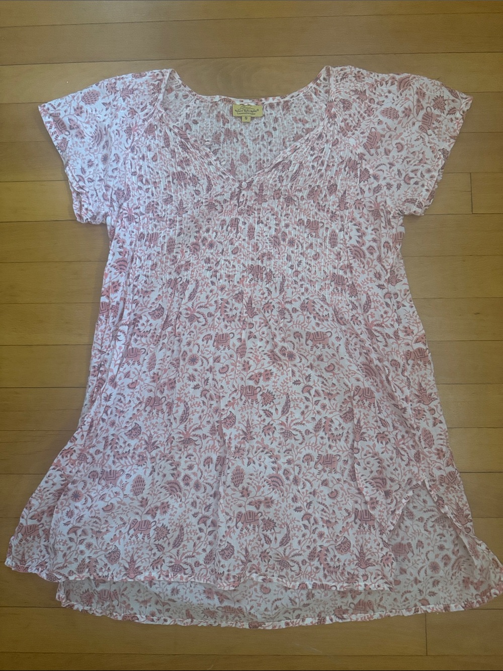Roberta Roller Rabbit Coral and White Floral Smocked Top
